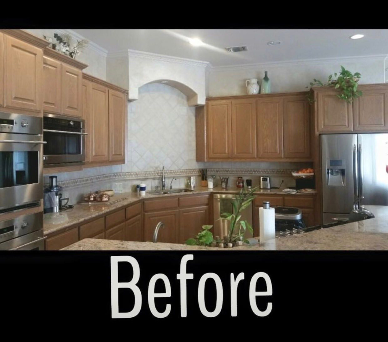 Cabinet refinishing before