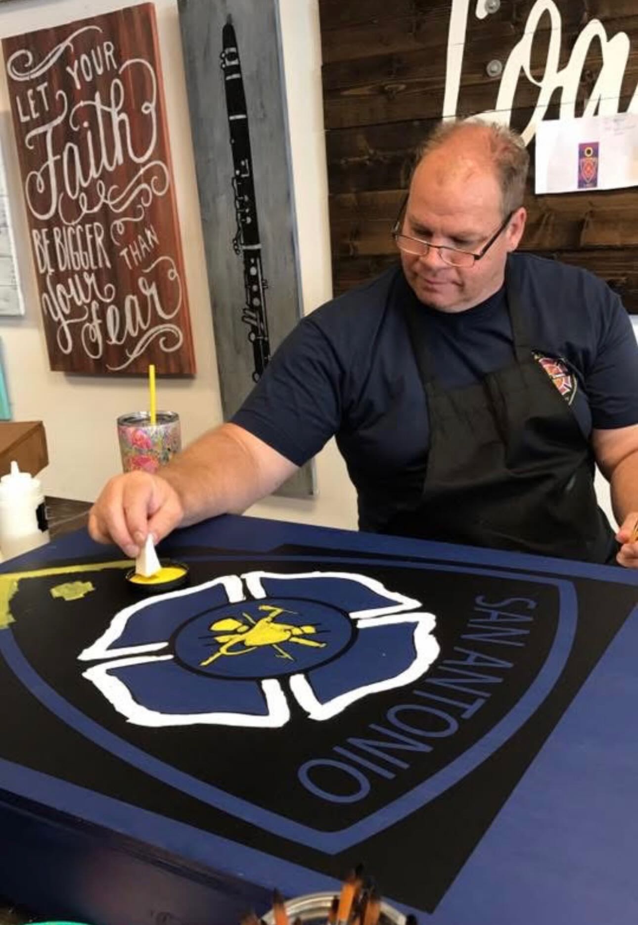 John Fest painting San Antonio Fire Department artwork